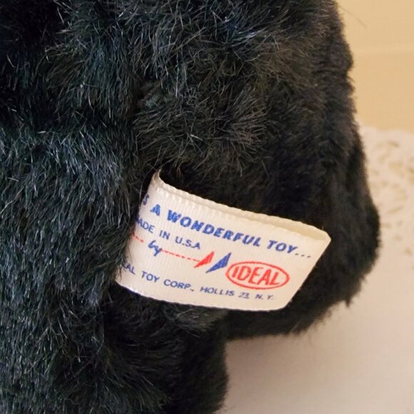 Vintage Black sheep lamb Plushie with bright button eyes. By Ideal Toy 12" Rare - Picture 2 of 6